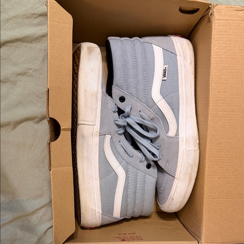 Vans Sky Blue High-Tops with White Trim